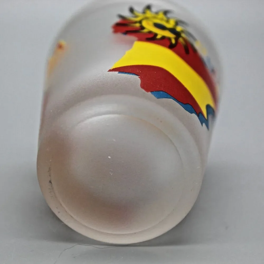 Vintage I love Espana Ole' Shot Glass Sun with Sunglasses Country Shape Barware